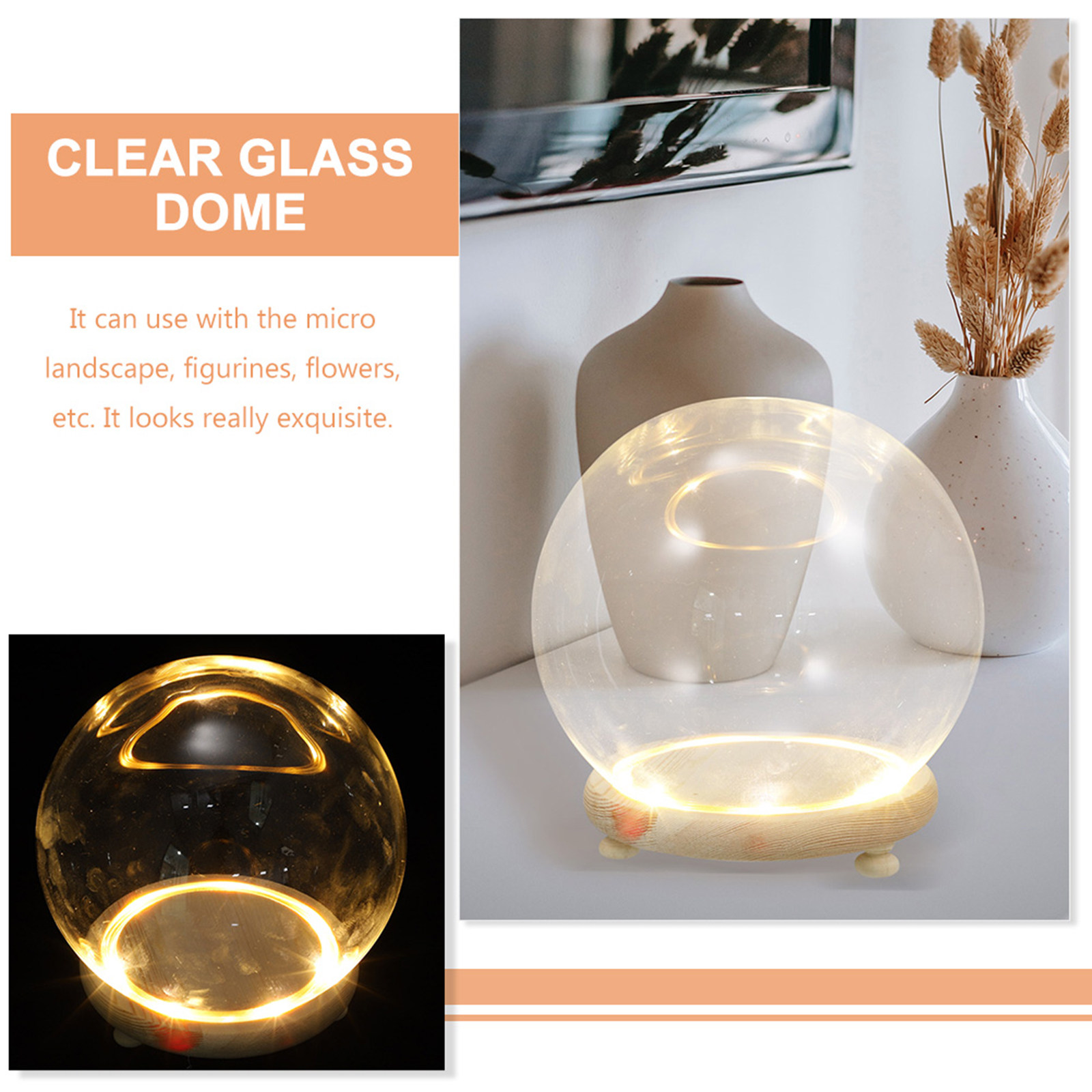 Clear Glass Dome Display Cover - Plastic Dome Clear avis et prix