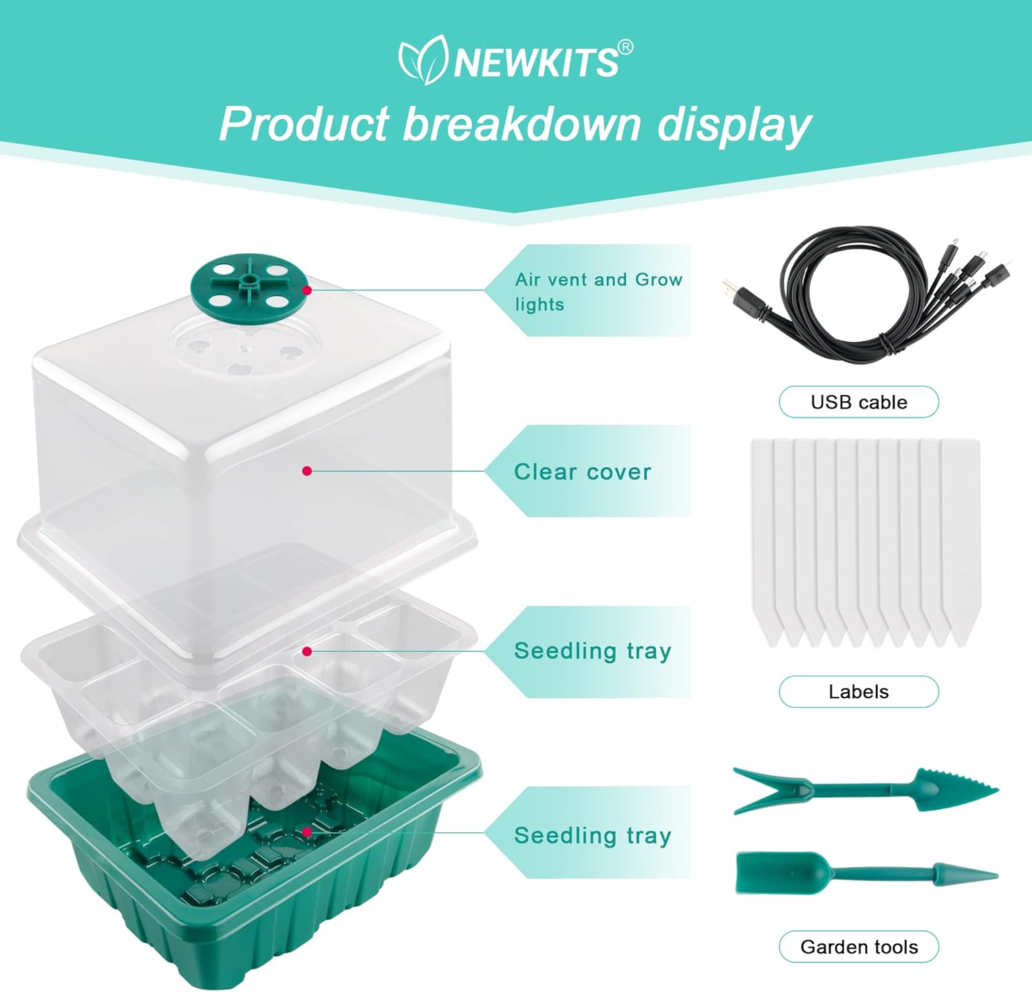 Seed Starter Tray with Grow Li - Humidity Dome Kit avis et prix