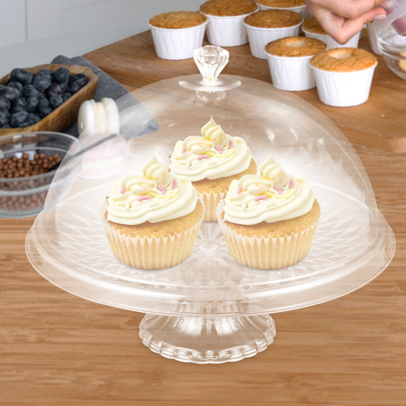 Clear Pet Cake Stand with Dome - Plastic Dome Clear avis et prix