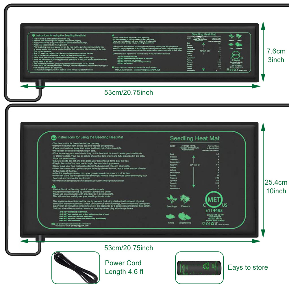 10/25/50CM Seedling Heat Mat I - Rooting Gel Clone avis et prix