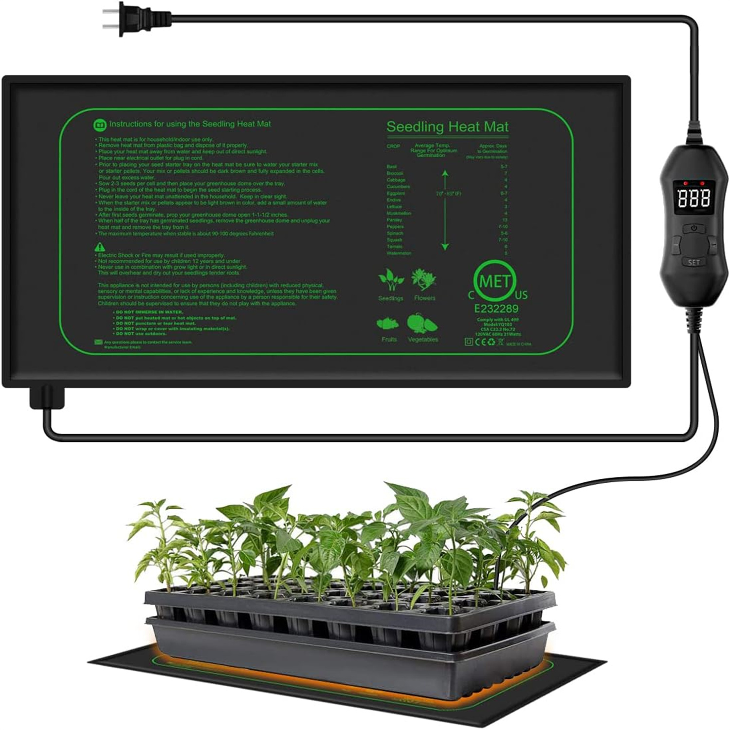 Seedling Heat Mat With Digital - Rooting Gel Clone avis et prix