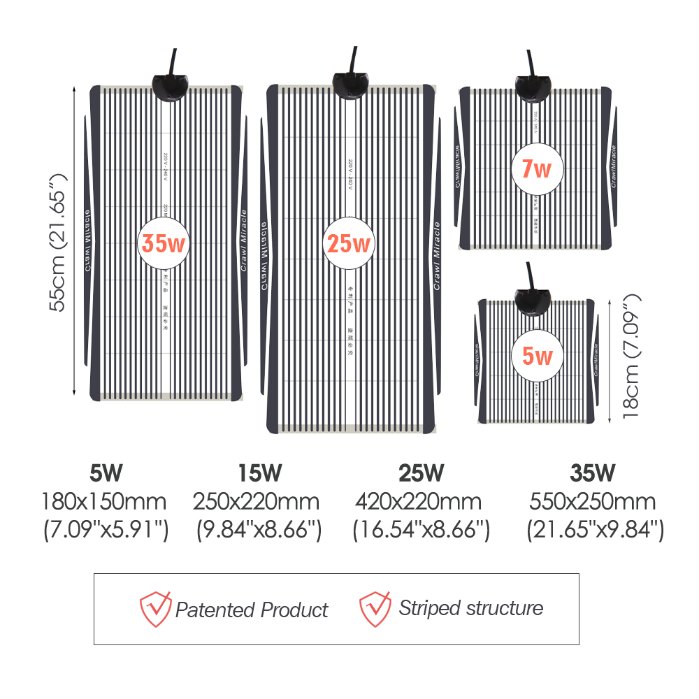 5W 15W 25W 35W Graphene Reptil - Heat Mat Seedling avis et prix