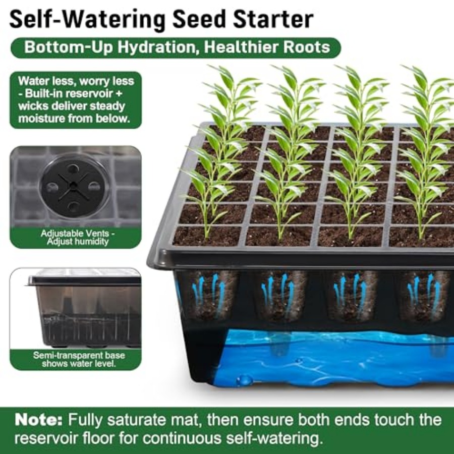 60-Cell Self-Watering Seed Sta - Humidity Dome Kit avis et prix