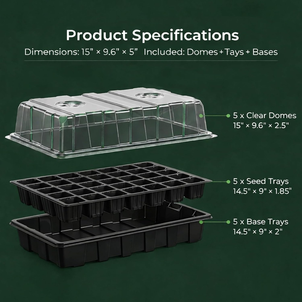 5-Set Seed Starter Tray Kits,  - Humidity Dome Kit avis et prix