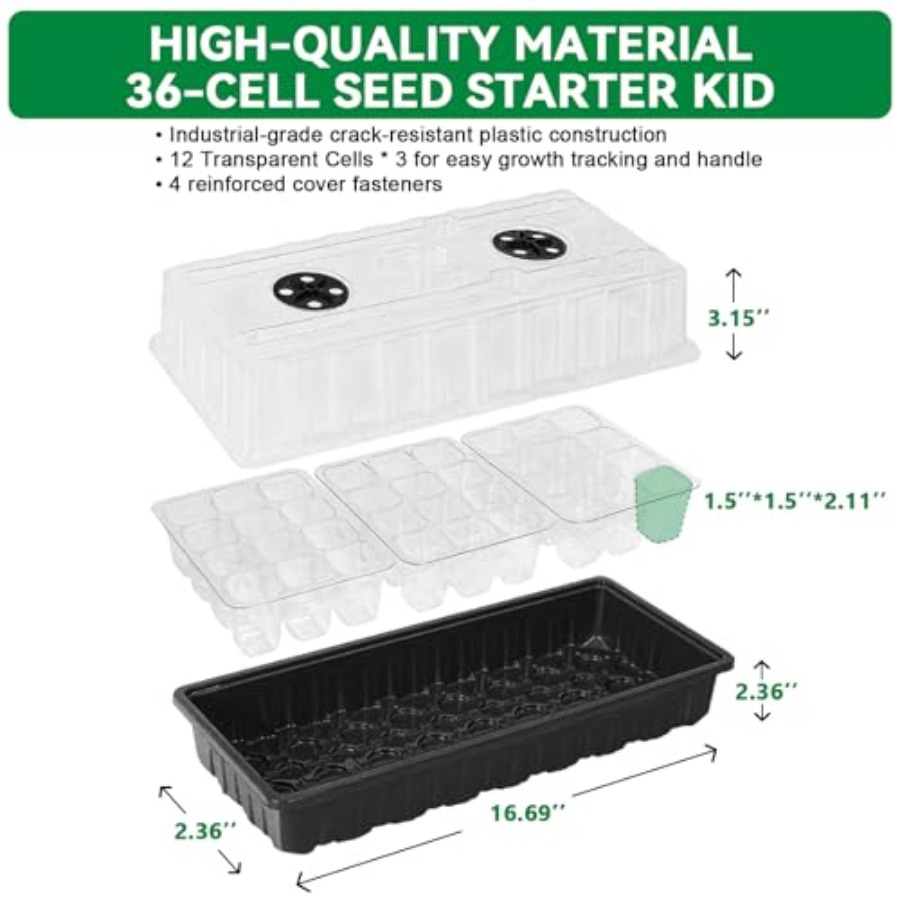 Seed Starter Tray with Grow Li - Humidity Dome Kit avis et prix