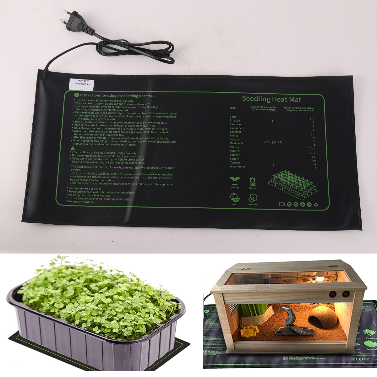 20W Seedling Heating Pad 230V  - Heat Mat Seedling avis et prix