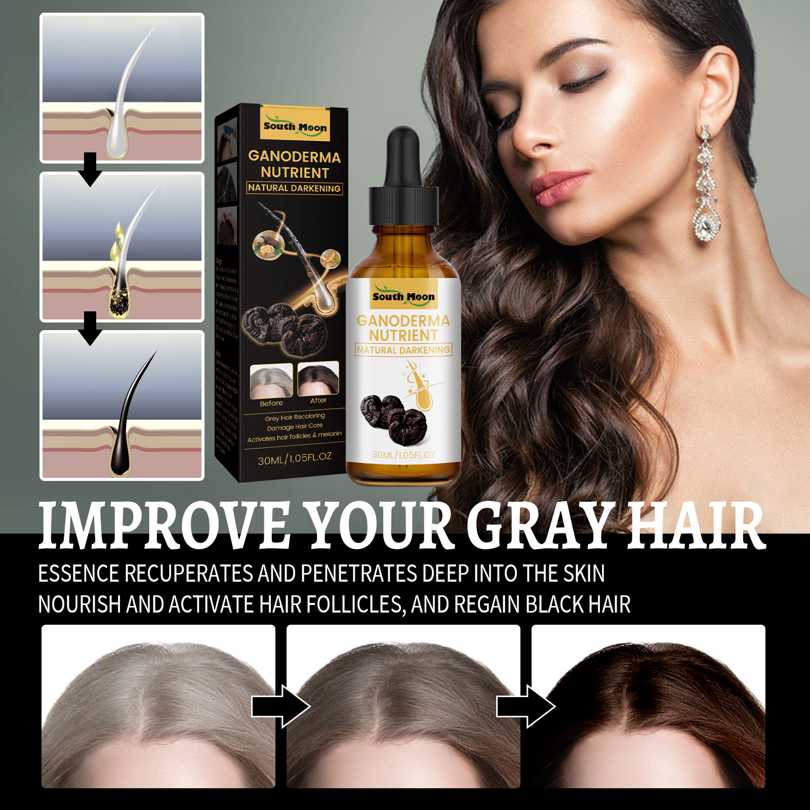 Black Ganoderma Lucidum Hair L - Root Stimulator Liquid avis et prix