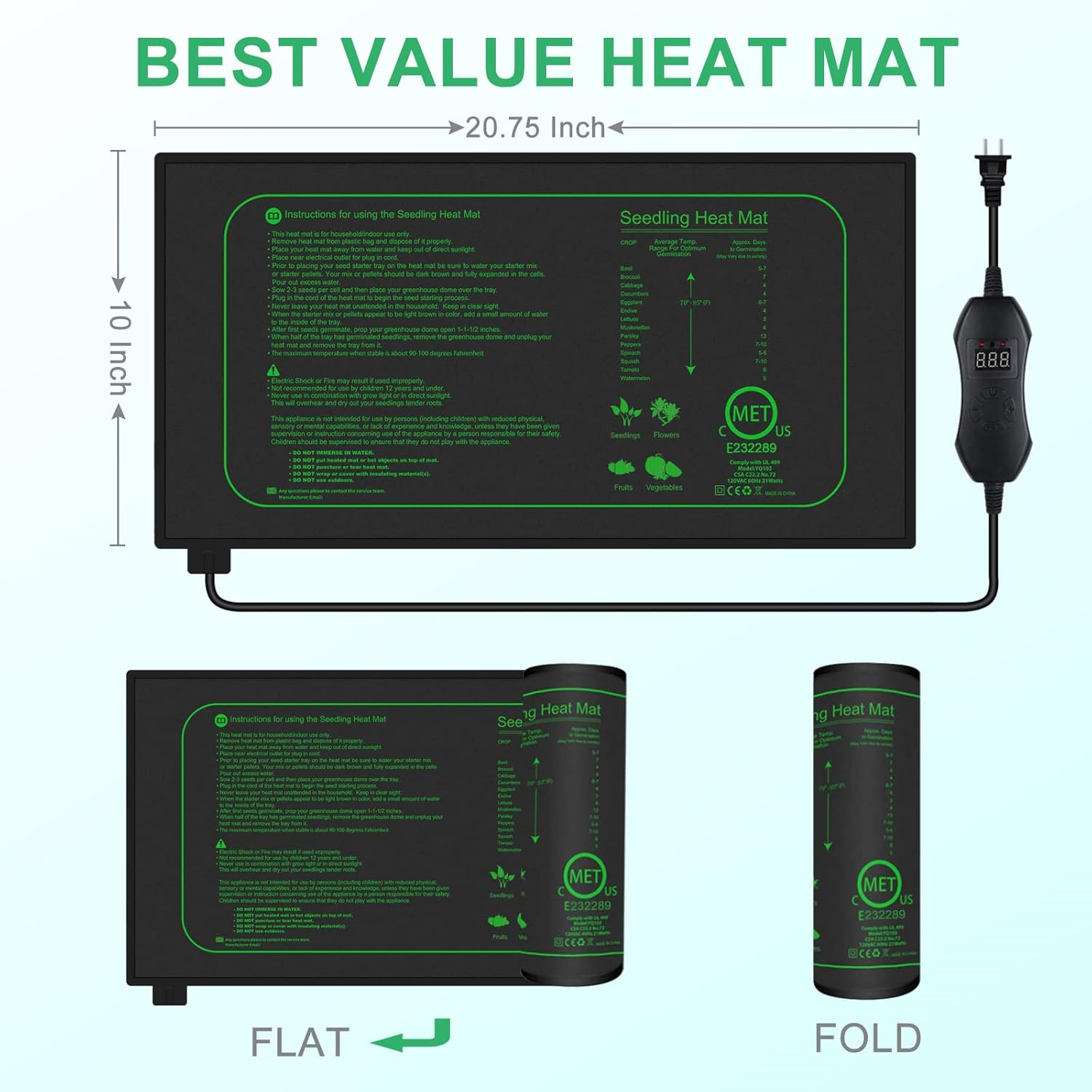 Seedling Heat Mat With Digital - Rooting Gel Clone avis et prix