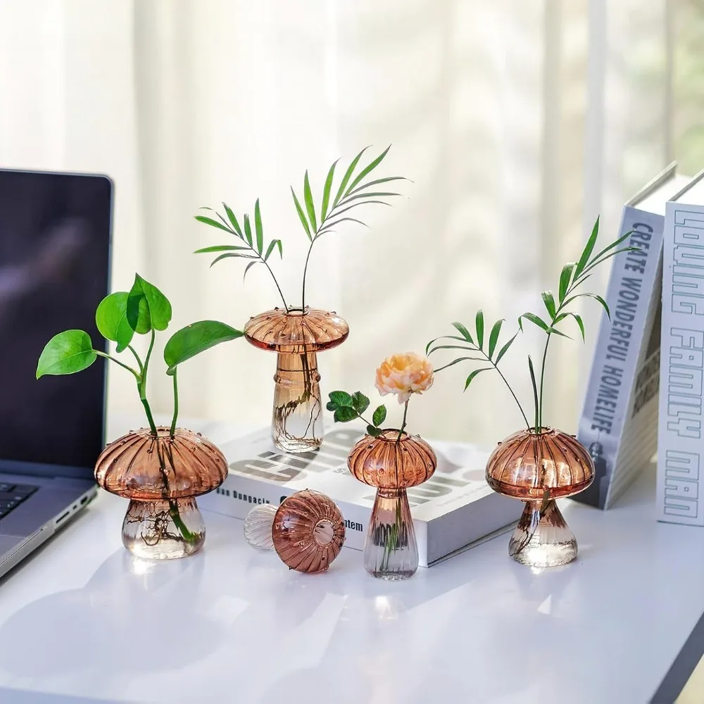 Mushroom‑Design Fluted Glass P - Propagation Station Vase avis et prix