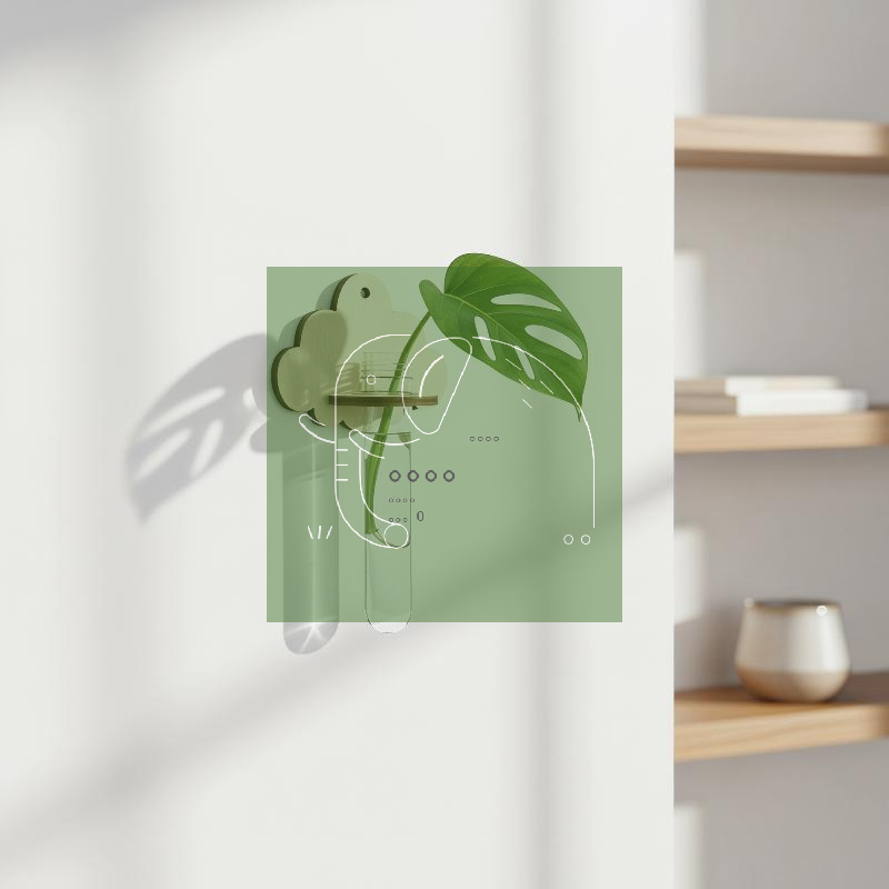 Wall Mounted Wooden Monstera H - Propagation Station Vase avis et prix
