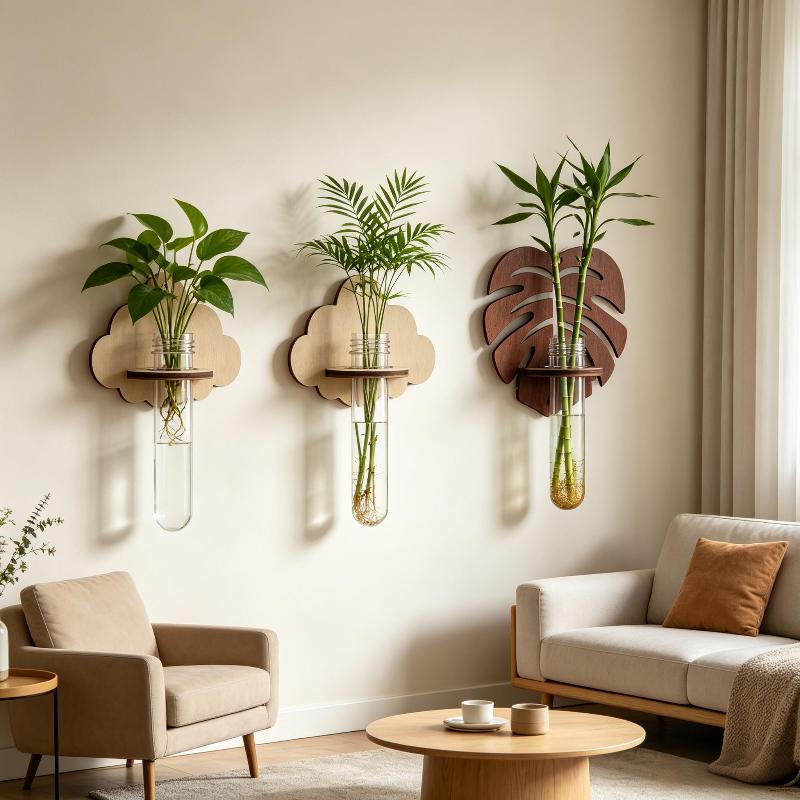 Wall Mounted Wooden Monstera H - Propagation Station Vase avis et prix