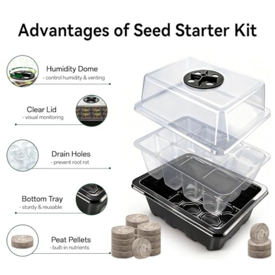 8 Pack Seed Starter Tray with  - Peat Pellet Tray avis et prix