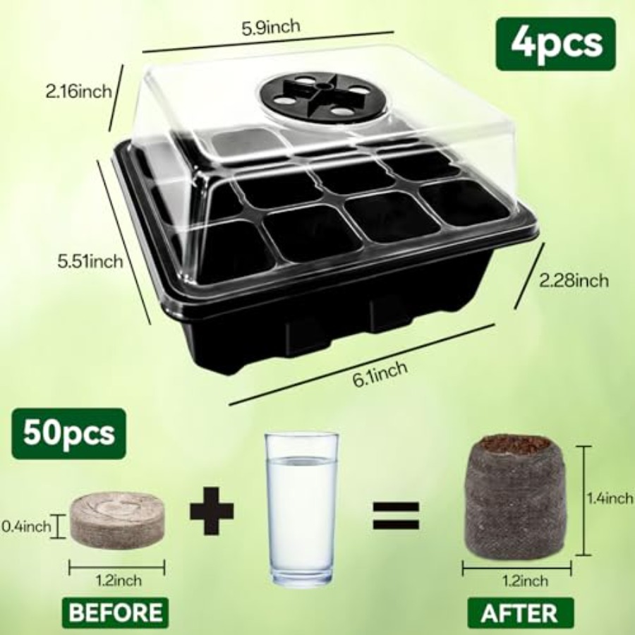 8 Pack Seed Starter Tray with  - Peat Pellet Tray avis et prix